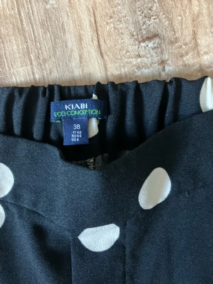 Pantalon chic large à pois T38 - photo numéro 2