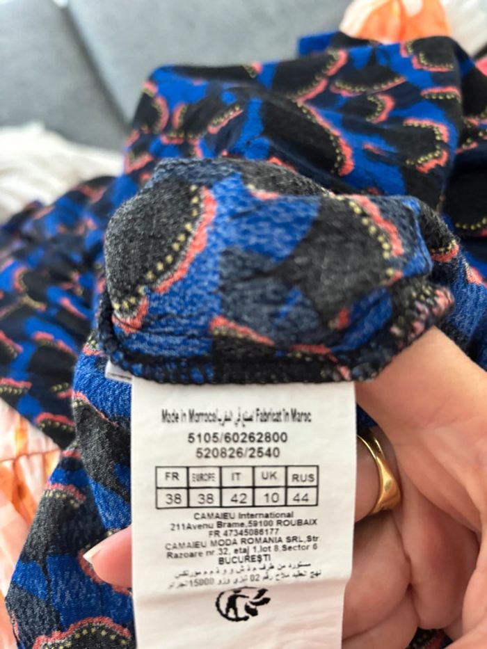 Robe bleue et noir Wax camaïeu taille 38 - photo numéro 4