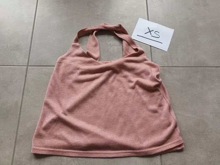 Débardeur rose pailleté taille XS