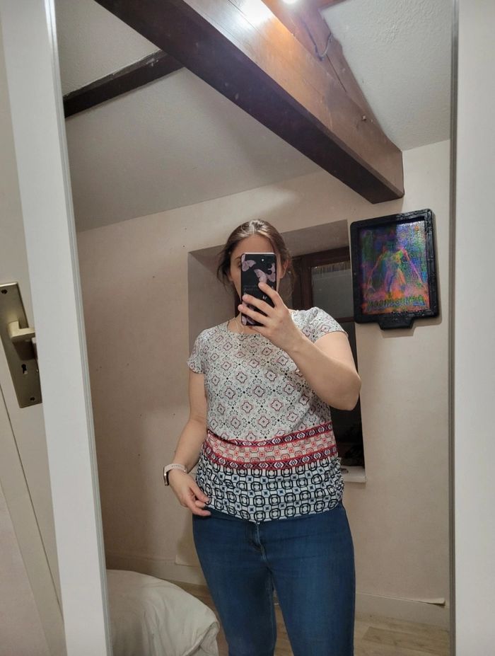 Tshirt fluide à motifs géométriques - T38 - photo numéro 3