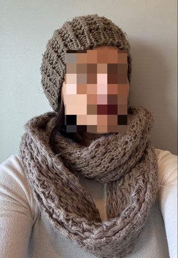 Ensemble bonnet Snood hiver femme