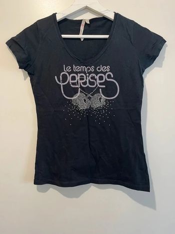 T-shirt noir strass Le Temps des cerises Taille S / 36
