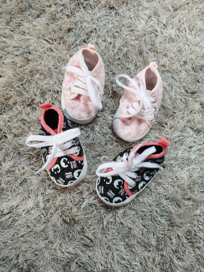 Lot de 2 paires de basket bébé fille Minnie Disney