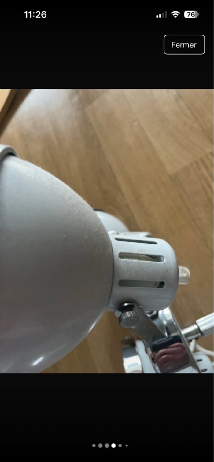 Lustre blanc et métal avec cloche directionnel - photo numéro 2