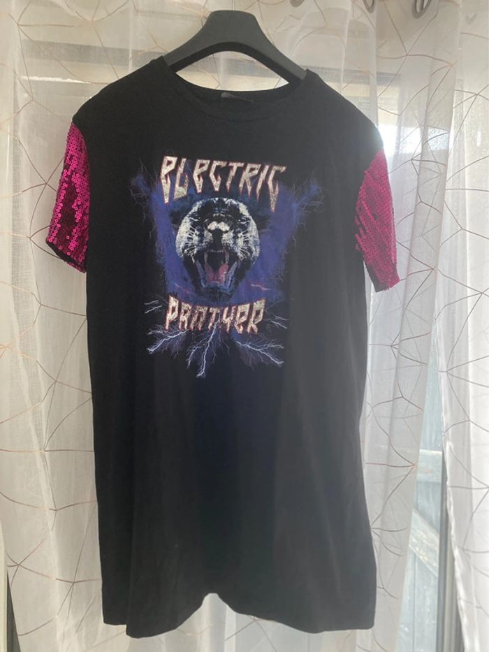 Robe manche paillettes