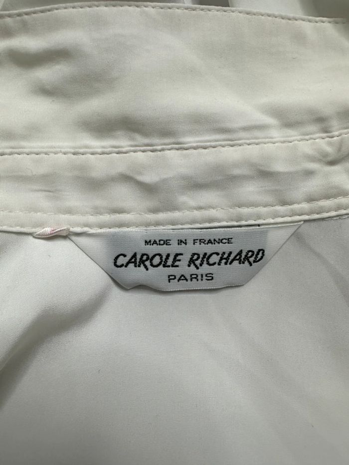 Chemisier blanc crème satiné Carole Richard Vintage T46 3XL - photo numéro 8