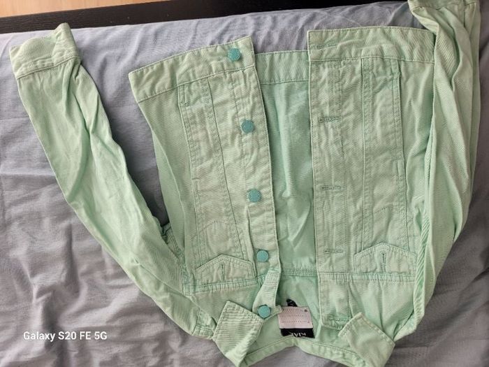 Veste en jean vert d'eau