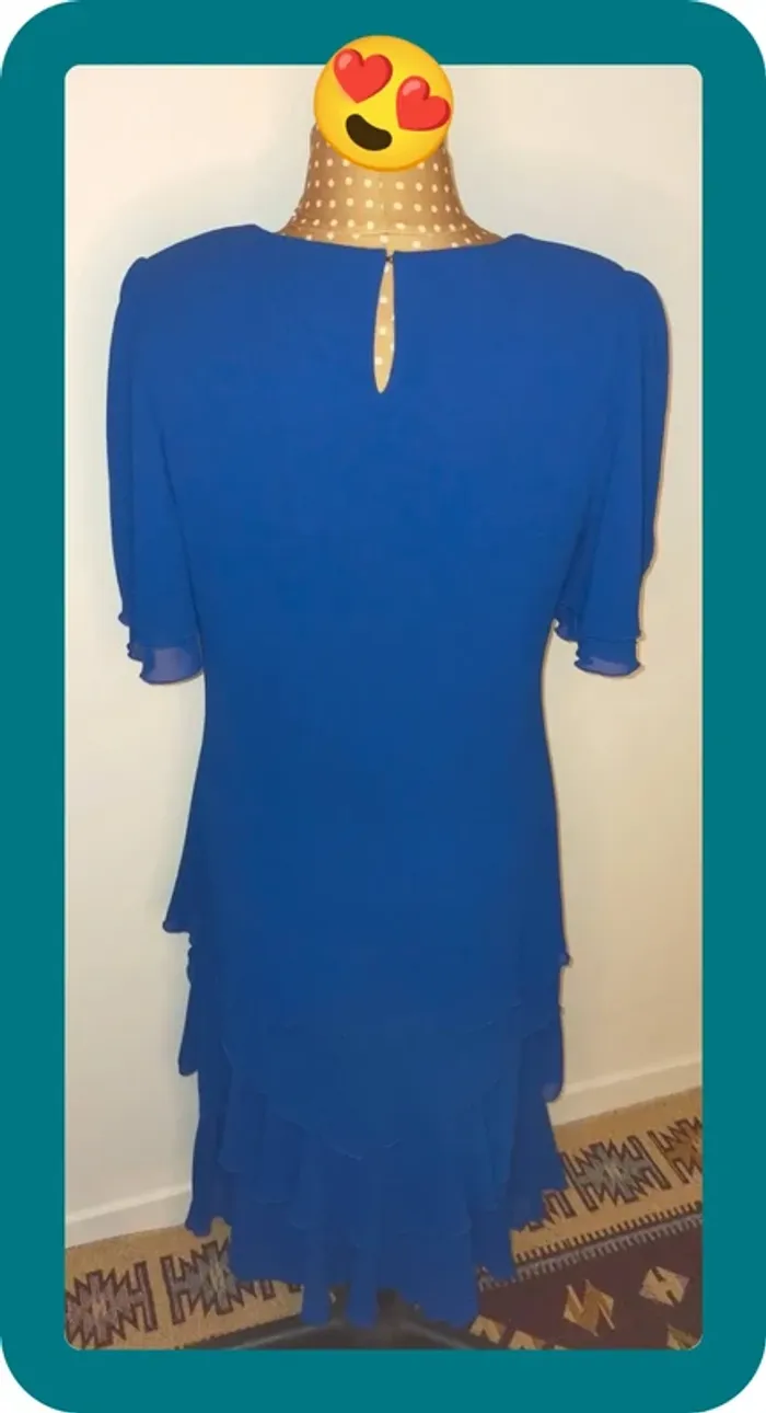 Robe de soirée vintage femme, Cattiva, bleu flamboyant, taille M - photo numéro 4