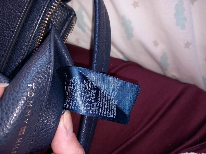 Sac main Tommy Hilfiger cuire bleu marine - photo numéro 11