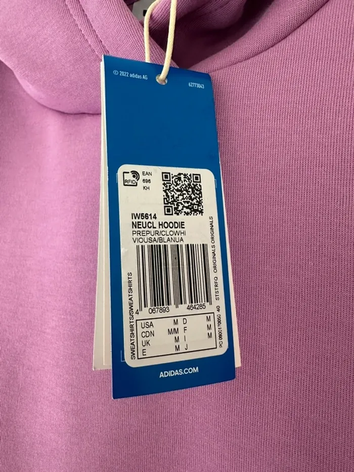 Adidas sweatshirt à capuche taille M pour femme neuf - photo numéro 3