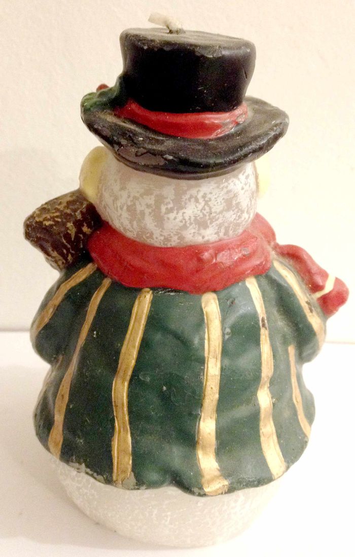 Bougie bonhomme de neige pour décoration de noël ou autre - photo numéro 3