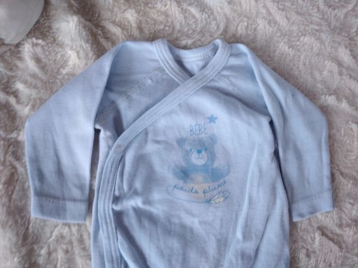 Body croisé manches longues Garçon 1 mois Ours Bébé poids plume Influx 100% coton bio - photo numéro 3