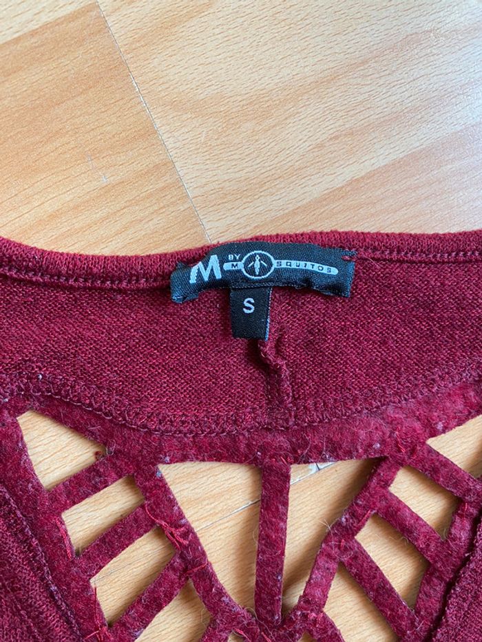 Pull Bordeaux Col V - photo numéro 4