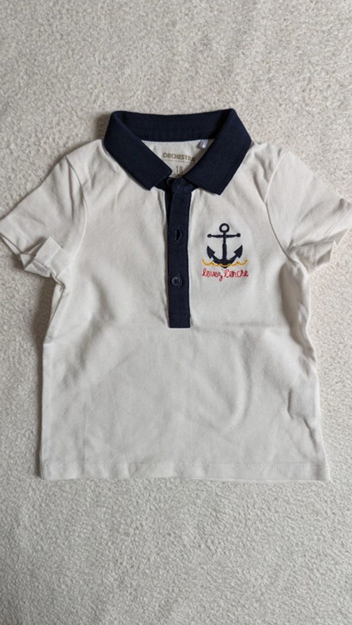 Lot 2 t-shirt polos 18 mois manches courtes - photo numéro 2