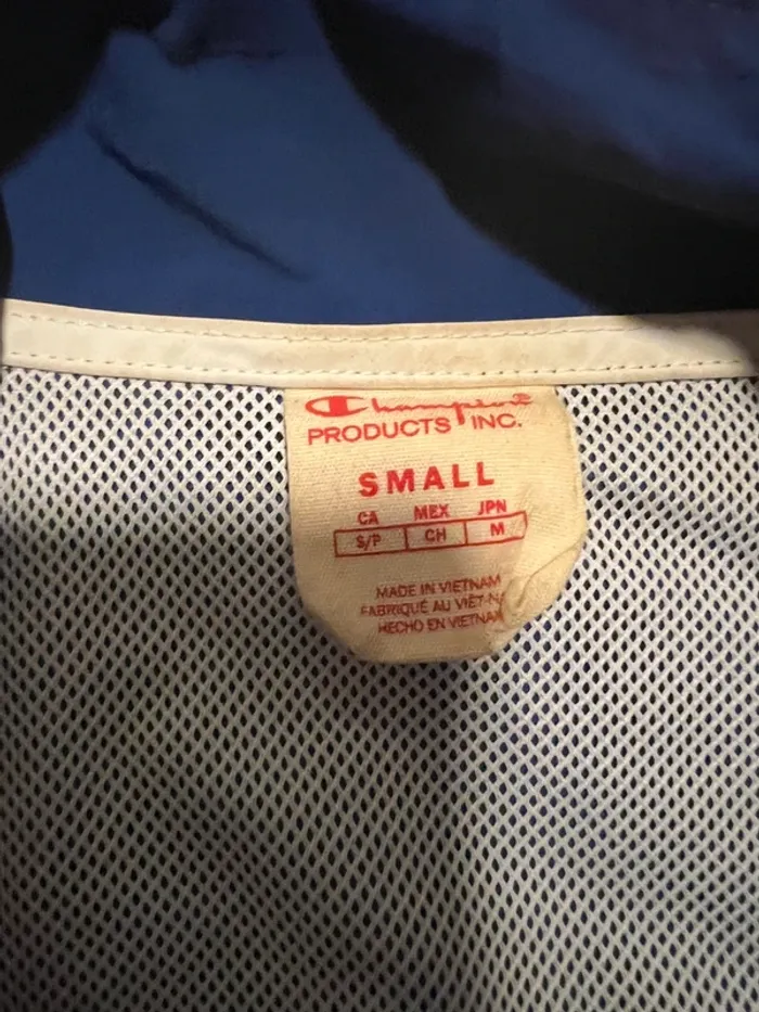 Veste champion vintage rouge et bleu 90s taille S - photo numéro 6