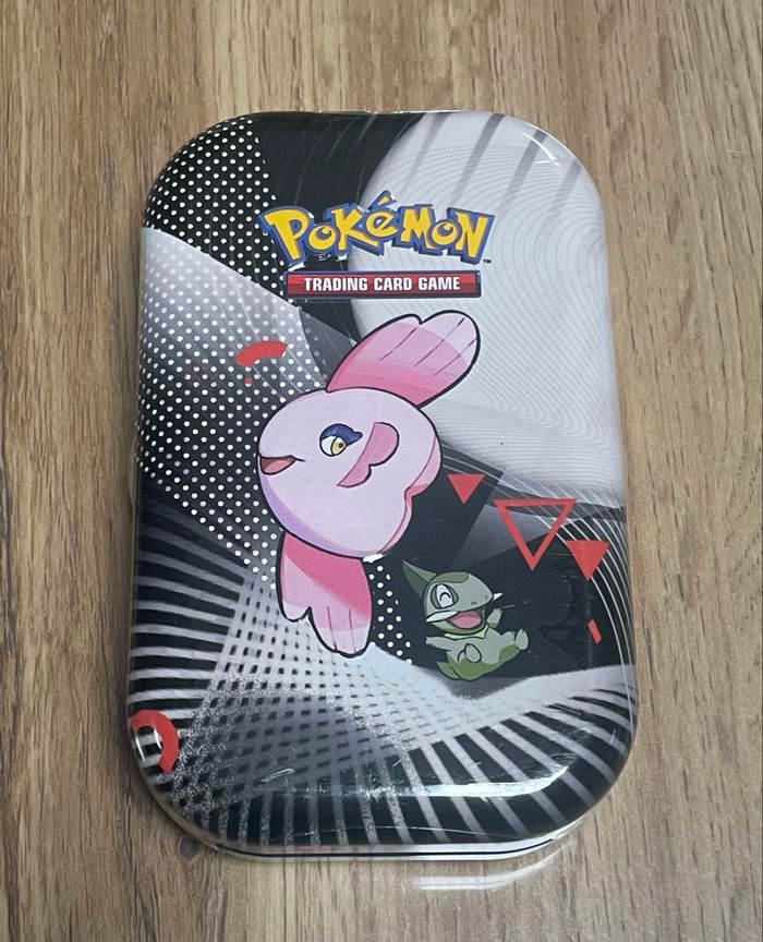 Pokémon mini tins Unys mamanbo et coupenotte  écarlate et violet flamme blanche et foudre noir Ev10.5