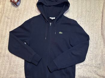 Veste lacoste en coton bleu marine