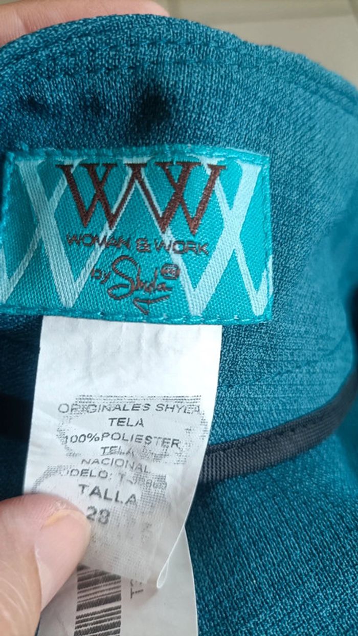 Pantalon tailleur turquoise taille 38 - photo numéro 4