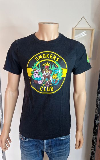 The smokers club T-shirt Noir Ajusté Homme S Pop Culture