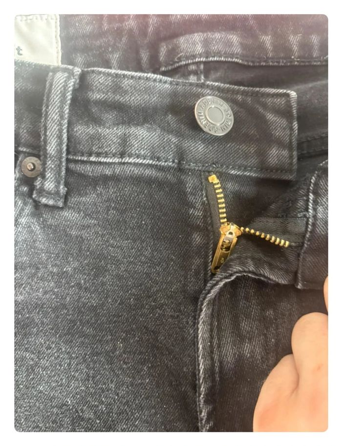 Jeans H&M taille 40 noir chiné regular fit coupe droite - photo numéro 7