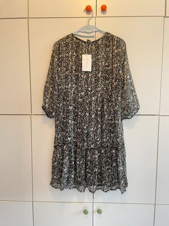 Robe mi-longue ample noir et blanc Lolaliza taille L