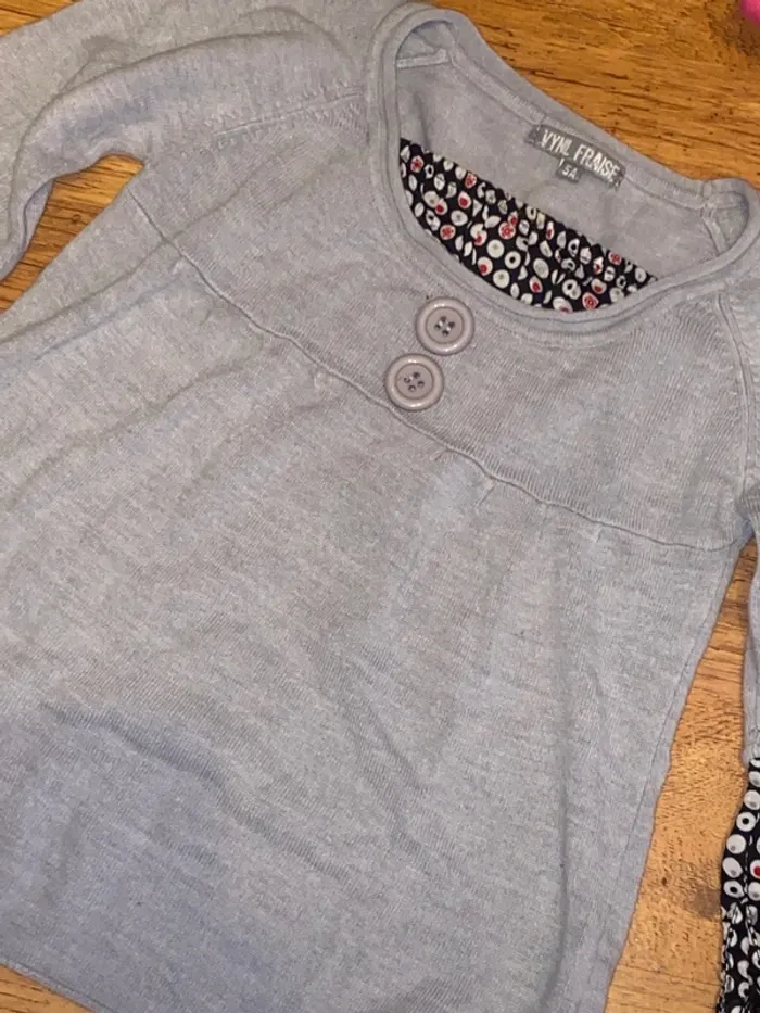 Pull gris 2 en 1 - photo numéro 3