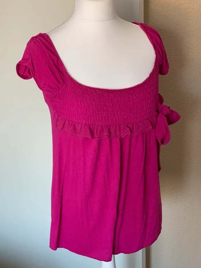 Teeshirt fushia 42 élastique noeud - photo numéro 11