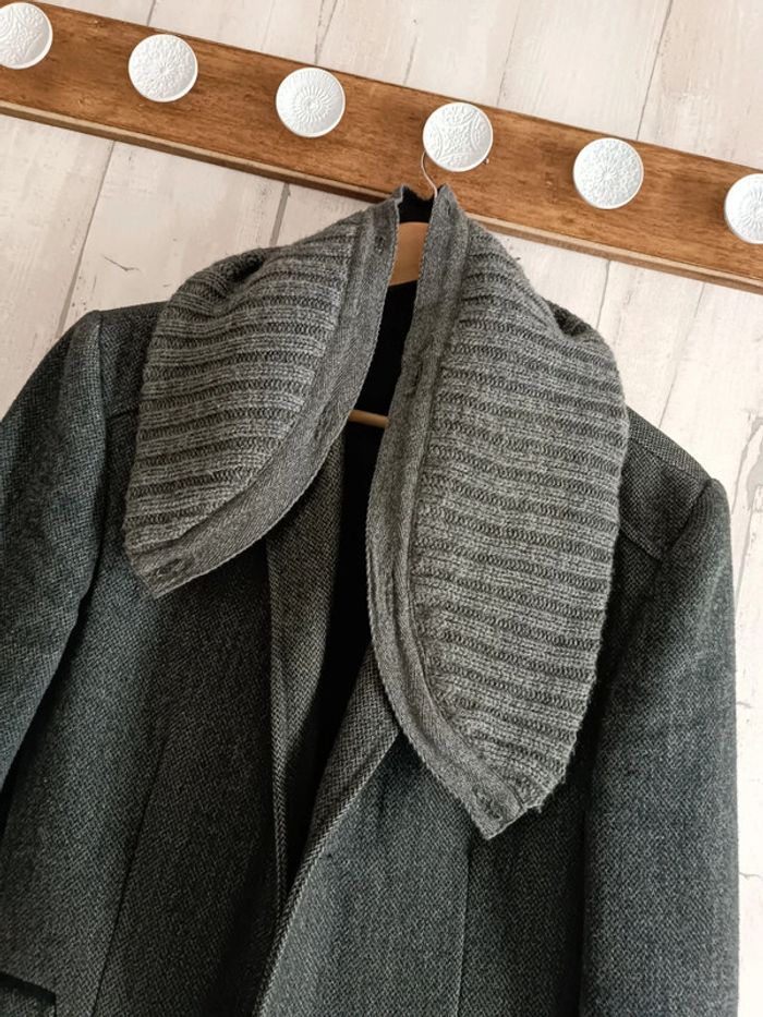 Manteau mi-long caban gris - photo numéro 10