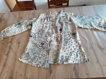 Chemise Crème Motif, Taille XL - Style Bohème Chic !