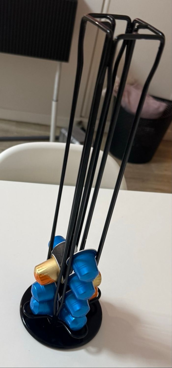 Porte capsules Nespresso rotatif – métal noir - photo numéro 4