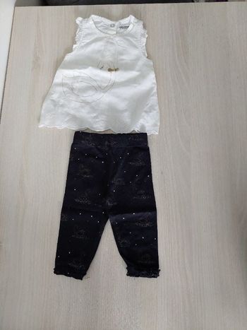 Leggins et haut sans manches fille 3 mois