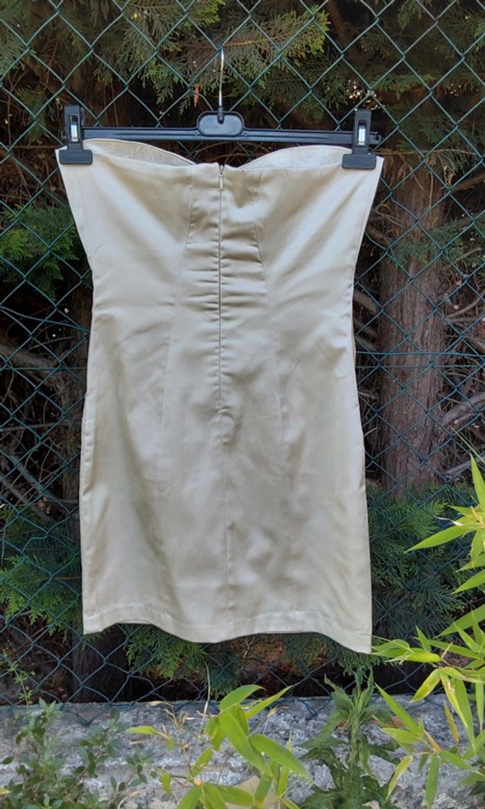 Robe habillée bustier en satin beige LPB  T36/38 - photo numéro 7
