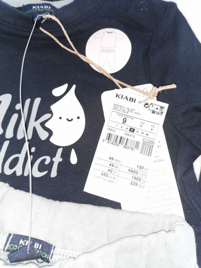 Ensemble Tee-shirt et pantalon gris Kiabi 9 Mois - photo numéro 2