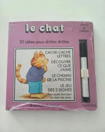 Livre pour enfants vintage - Le chat j'écris j'efface Nathan