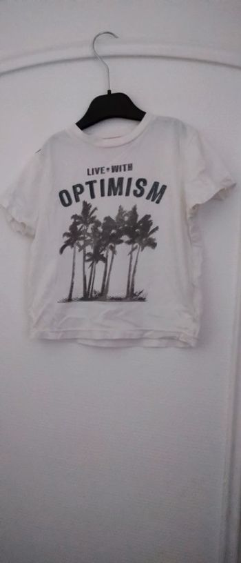 Tee-shirt motif palmiers blanc garçon 3 ans okaidi