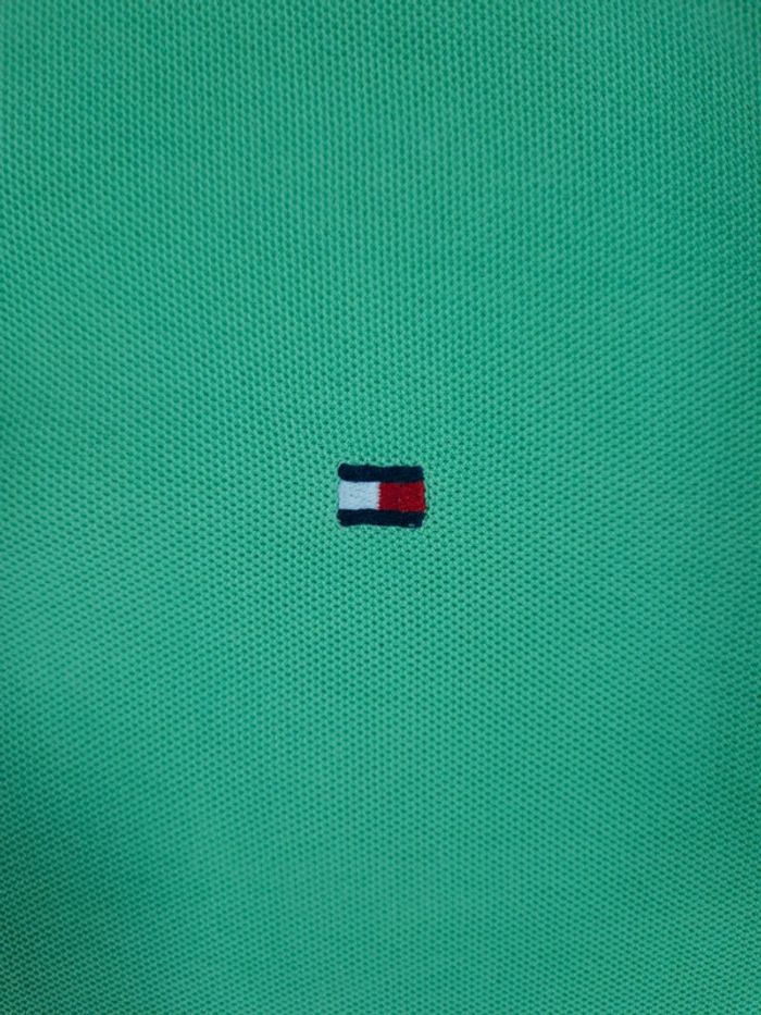 Polo Tommy Hilfiger Manches courtes - Vert Menthe logo brodé - Taille L Hommes - 100% Coton - photo numéro 5