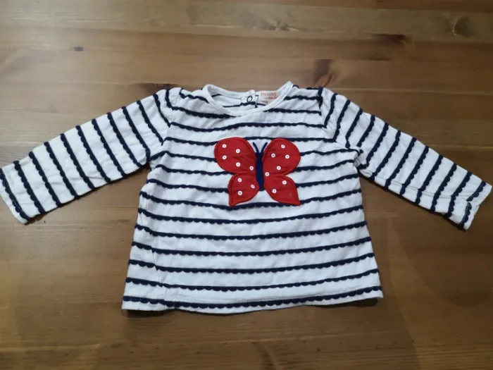 T-shirt manches longues marinière 9 mois