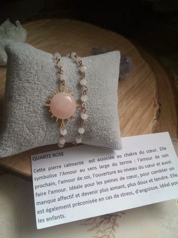 Bracelet double quartz rose et jade blanc