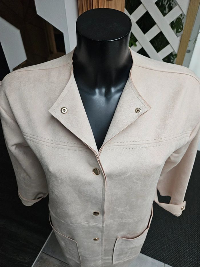 Zara veste longue beige ample taille S - photo numéro 7