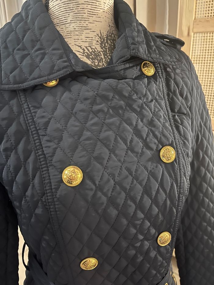 Doudoune mi longue matelassée bleu marine Jacqueline Riu - photo numéro 3