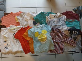 Lot tee-shirt manches courtes et manches longues garçon 6 mois