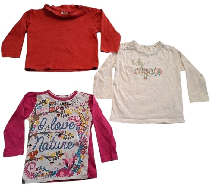 Lot de 3 t-shirts ML fille 18 mois BE - photo numéro 9