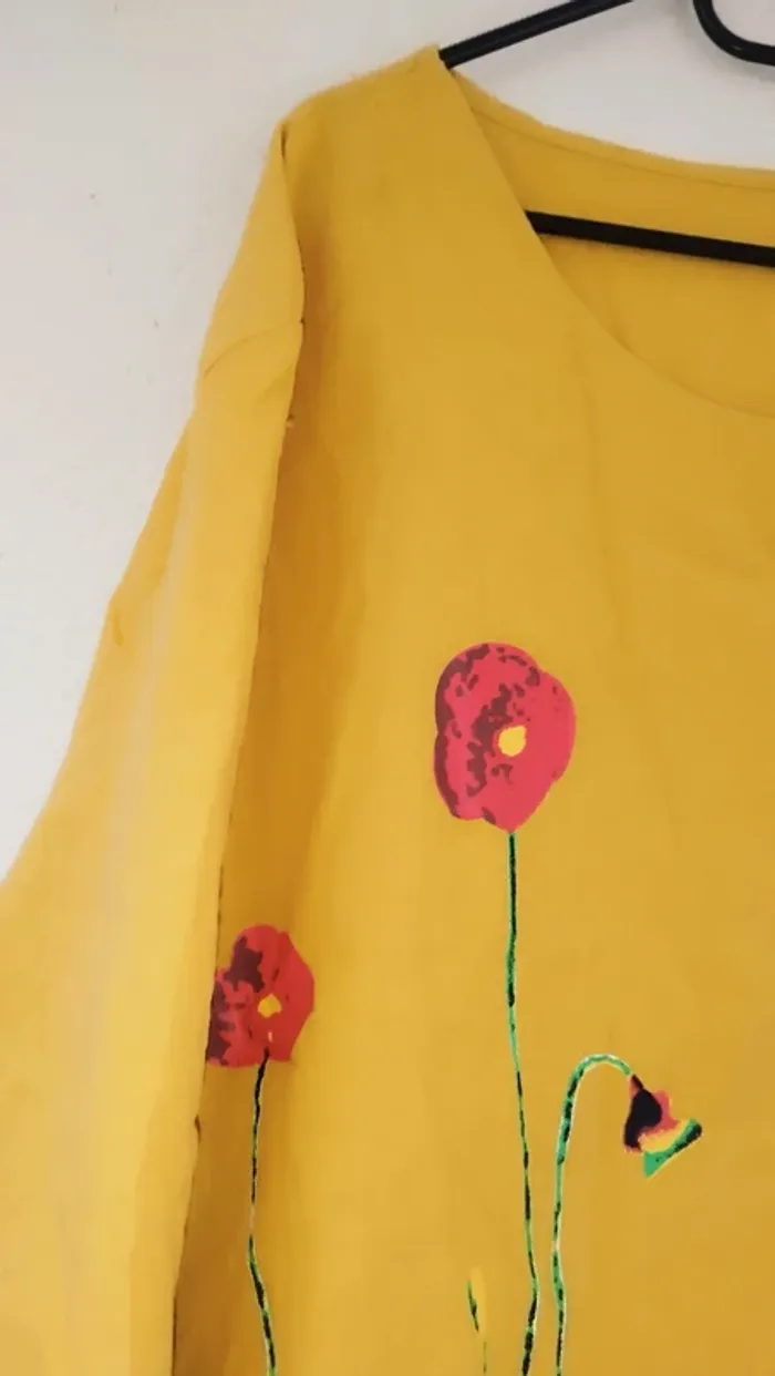 Tunique moutarde - Made in Italy - taille 54 - photo numéro 2