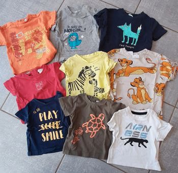 Lot 9 tee shirts mc garçon 3mois
