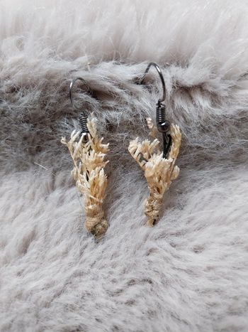 Boucles d'oreilles fleurs séchées