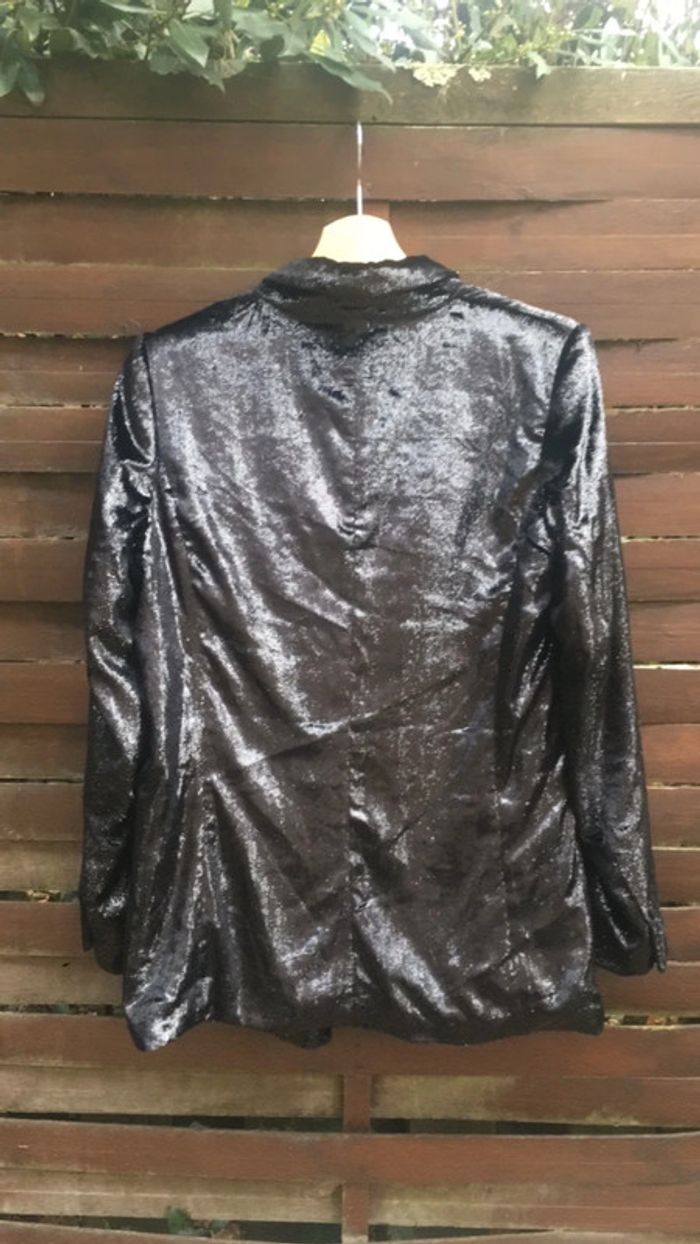 Veste blazer noire pailletée - photo numéro 5