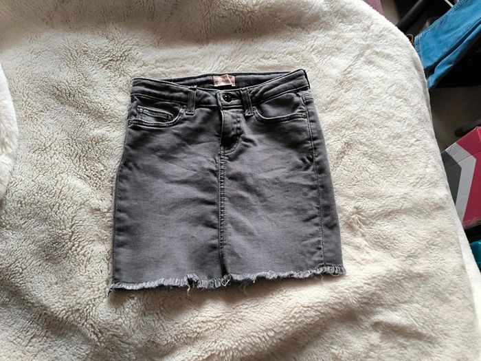 Mini jupe jean grise 10 ans