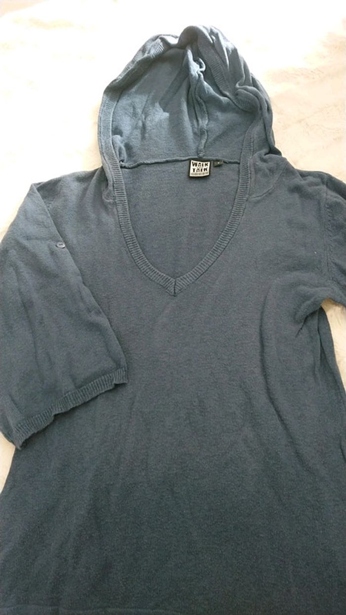 Pull long couleur bleu pétrole - photo numéro 2