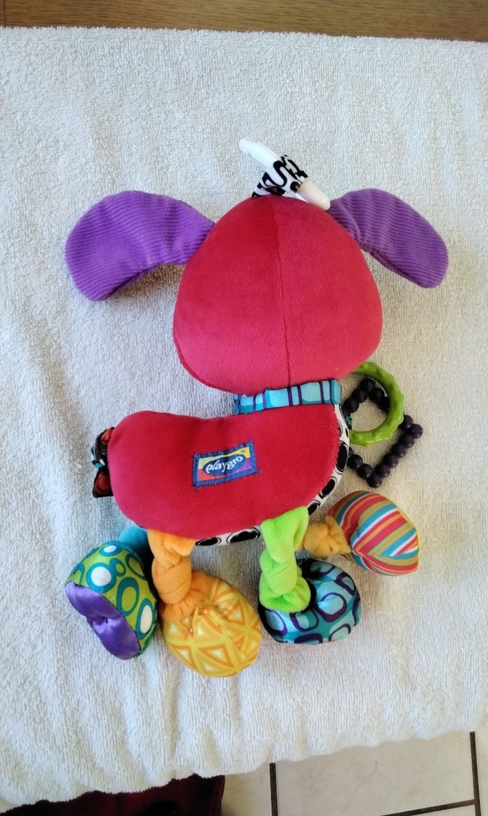 Hochet ,chien en peluche ,à suspendre ,Playgo - photo numéro 2