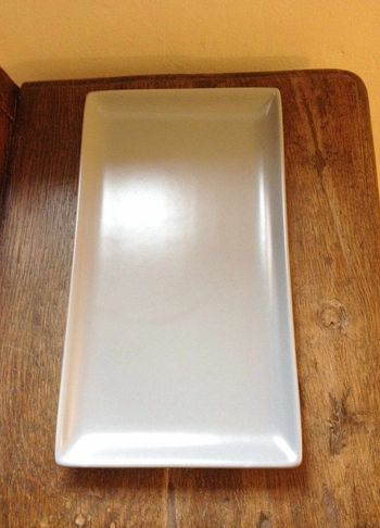 Assiette rectangle bleue carrefour